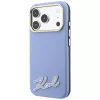 Karl Lagerfeld KF003170 Grained with Resin Signature Logo MagSafe Hülle für iPhone 18 Pro Max / 17 Pro Max, hellblau