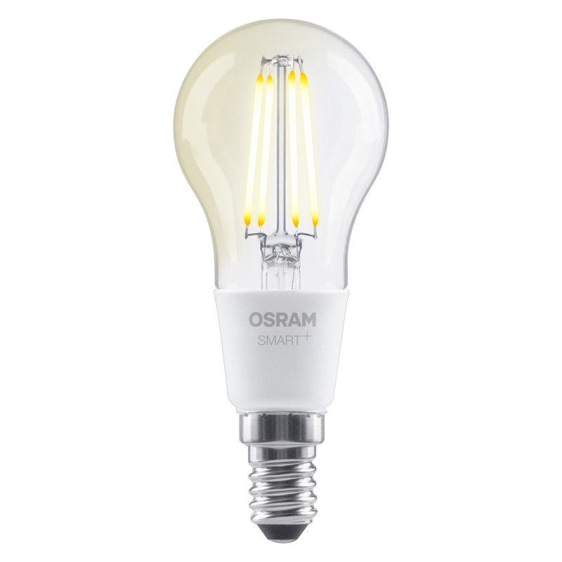 Osram SMART+ Matter Filament Classic P40 827 Smart-Lampe, dimmbar, E14, 4 W, warmweiß, WLAN
