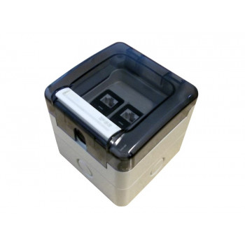 Alantec OS002IP dichte Anschlussdose, 2 x RJ45, IP66, Aufputz, unbestückt