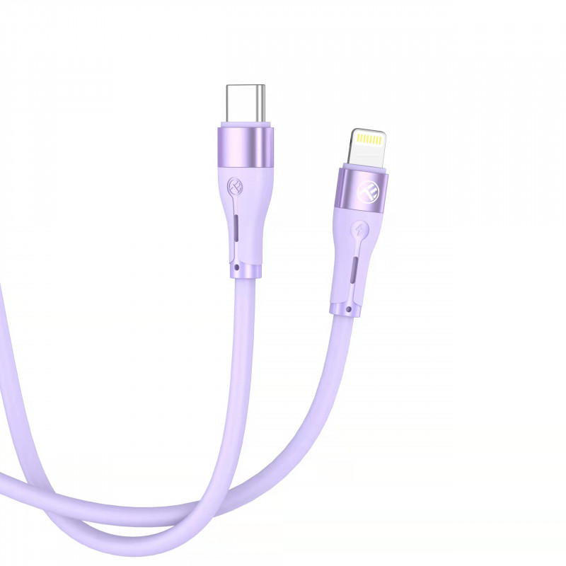 Tellur Silikonkabel Type-C auf Lightning, PD 30 W, 1 m, lila
