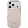 Karl Lagerfeld Grained with Resin Signature Logo Hülle mit MagSafe für iPhone 18 Pro Max / 17 Pro Max, rosa