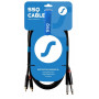 SSQ RCAJM2 SS-1428 Audiokabel, 2x Cinch – 2x 6,3-mm-Mono-Klinke, 2 m, schwarz
