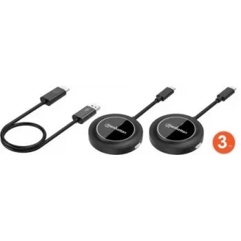 Manhattan 154598 1080p Wireless-HDMI-Präsentationsset mit 2 USB-C-Sendemodulen, schwarz