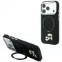 Karl Lagerfeld Ring Stand 360 Karl & Choupette Heads Pin MagSafe Hülle für iPhone 18 Pro Max / 17 Pro Max, schwarz