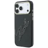 Karl Lagerfeld IML Big Signature Resin Metal Frame Hülle für iPhone 18 Pro / 17 Pro, schwarz
