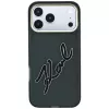 Karl Lagerfeld IML Big Signature Resin Metal Frame Hülle für iPhone 18 Pro / 17 Pro, schwarz