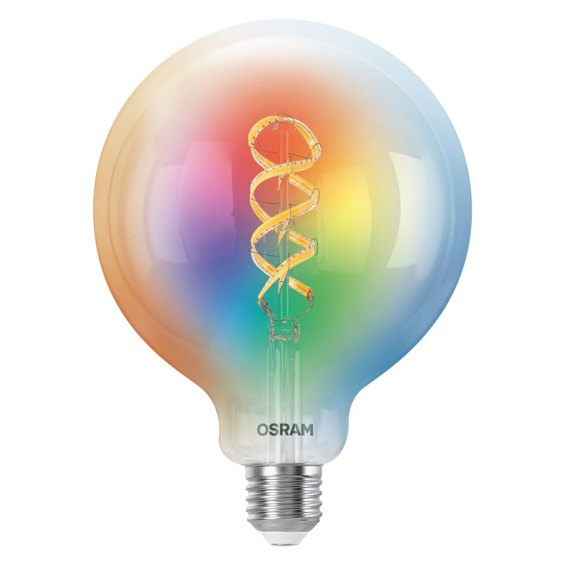Osram SMART+ MATTER Filament Multicolor Classic Globe 125 40 Smart-Lampe, E27, 4,8 W, RGBW, WLAN