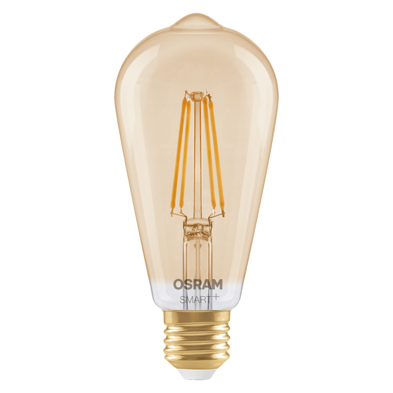Osram SMART+ MATTER Filament Dimmable Classic Edison 53 824 Smart-Lampe, goldfarben, E27, 6 W, Warmweiß, Wi-Fi