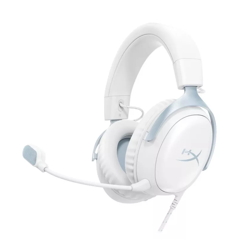 HyperX Cloud III Gaming-Headset, weiß-blau, DF7F1AA
