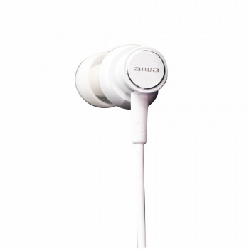 Aiwa ESTM-500W kabelgebundene In-Ear-Kopfhörer mit Mikrofon, 3,5-mm-Klinke, weiß