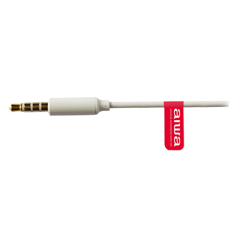 Aiwa ESTM-500W kabelgebundene In-Ear-Kopfhörer mit Mikrofon, 3,5-mm-Klinke, weiß