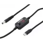 VOLTCRAFT VC-18735745 USB-Spannungswandler, Hohlstecker 5,5 x 2,1 mm, USB-C PD/DC, Ausgangsspannung regelbar, mit DC-Adapter, schwarz