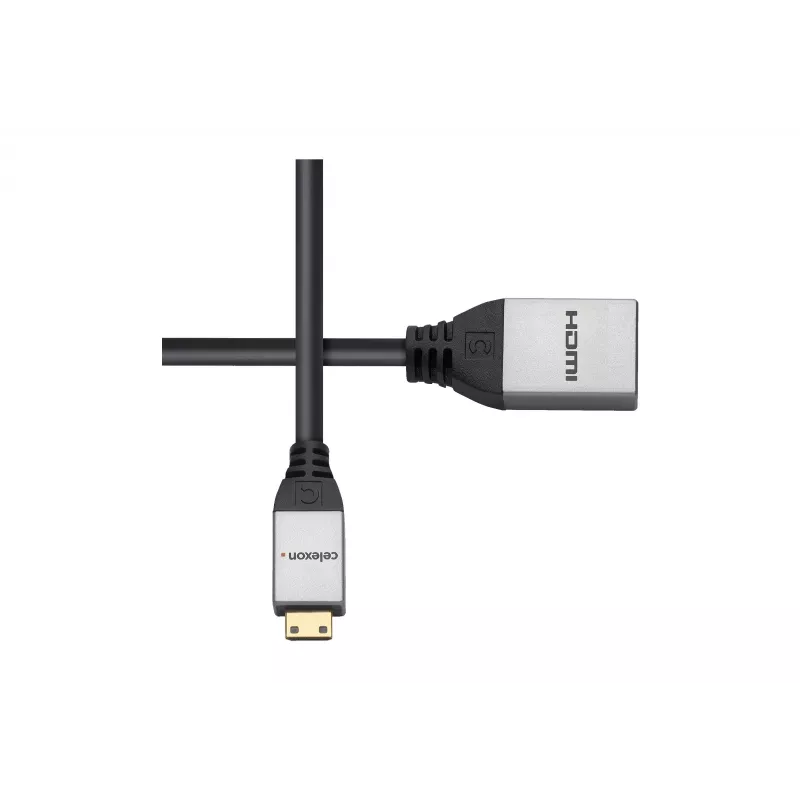 celexon Mini-HDMI-Adapter M/F mit Ethernet, 2.0a/b, 4K, Professional