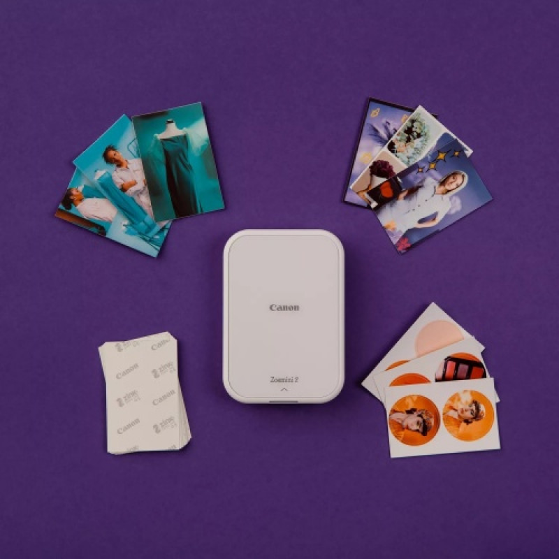 Canon Zoemini 2 tragbarer Fotodrucker 5452C007, ZINK, 2x3 Zoll, Bluetooth, weiß
