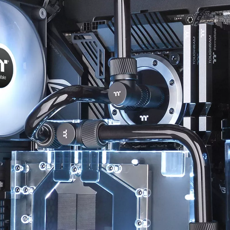 Thermaltake Pacific SF 20-mm-Verlängerungsfitting (Buchse auf Stecker), mattschwarz, CL-W392-CU00MK-A