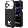 Karl Lagerfeld KF003257 Grained Embossed Ring & Kameo Logo MagSafe Hülle für iPhone 18 Pro / 17 Pro, schwarz