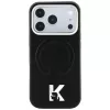 Karl Lagerfeld KF003257 Grained Embossed Ring & Kameo Logo MagSafe Hülle für iPhone 18 Pro / 17 Pro, schwarz