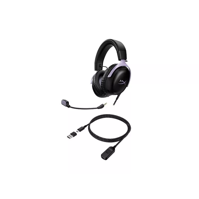 HyperX Cloud III Gaming-Headset, Schwarz/Lavendel
