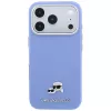 Karl Lagerfeld KLHMP18L6PSKCHLB Back Cover PU Grained Semi Wrap K&CH Heads MagSafe für iPhone 17 Pro / 18 Pro, blau
