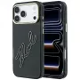 Karl Lagerfeld KF003382 IML Big Signature Resin Metal Frame Hülle für iPhone 18 Pro Max / 17 Pro Max, schwarz