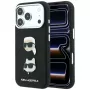 Karl Lagerfeld KF003249 Saffiano with Karl & Choupette Heads Pins & Logo Hülle für iPhone 18 Pro / 17 Pro, schwarz