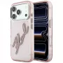 Karl Lagerfeld KF003384 IML Big Signature Resin Metal Frame Hülle für iPhone 18 Pro Max / 17 Pro Max, rosa