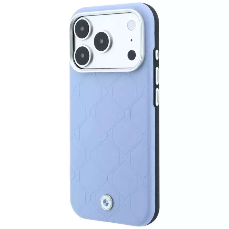 BMW BMW001226 Sign Deboss Quilted Metal Logo MagSafe Hülle für iPhone 18 Pro Max / 17 Pro Max, blau