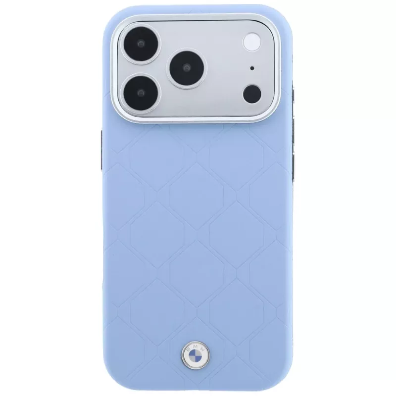BMW BMW001226 Sign Deboss Quilted Metal Logo MagSafe Hülle für iPhone 18 Pro Max / 17 Pro Max, blau