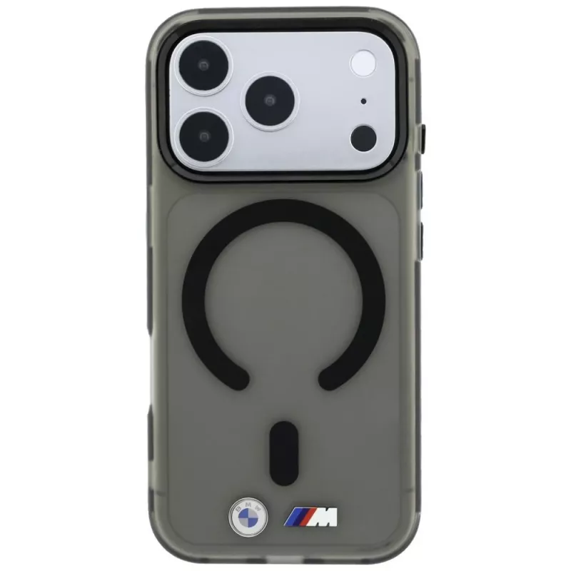 BMW BMW001309 M IML Frosted Metal Logo & Trims MagSafe Hülle für iPhone 18 Pro / 17 Pro, schwarz