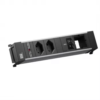 Bachmann POWER FRAME M Einbausteckerleiste, 2x T13, 1x USB C/C 65 W, 1x CM