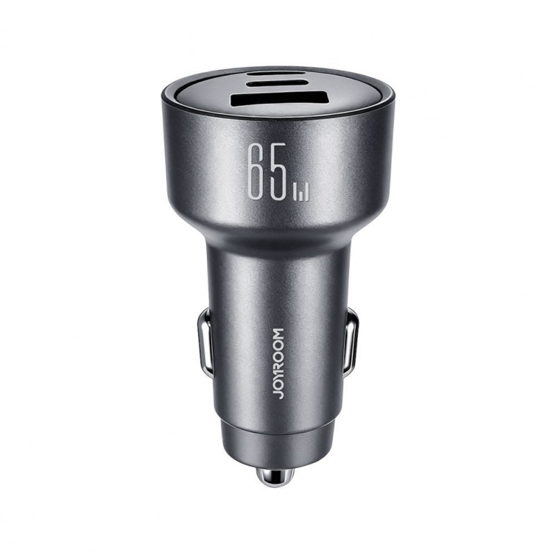 Joyroom JR-CCN19 Kfz-Ladegerät, 65 W, 2x USB-C + USB-A, dunkelgrau