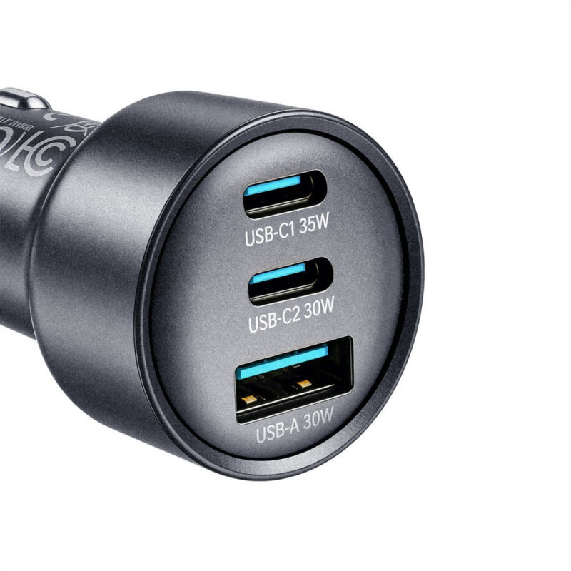 Joyroom JR-CCN19 Kfz-Ladegerät, 65 W, 2x USB-C + USB-A, dunkelgrau