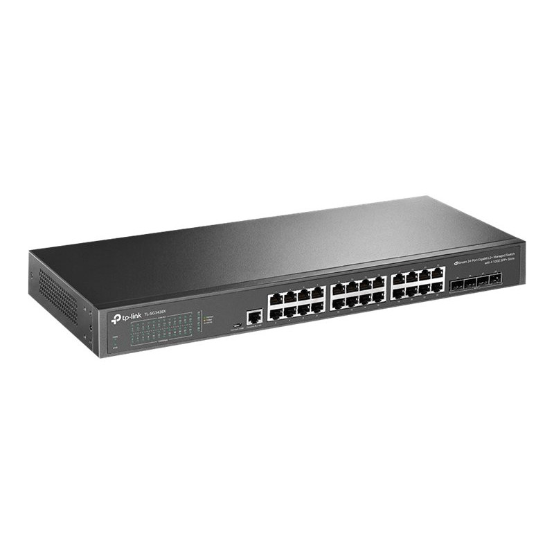 TP-Link SG3428X 24-Port 10/100/1000 Mbit/s Managed-L2+-Switch, 4 SFP+-Ports, rackmontierbar