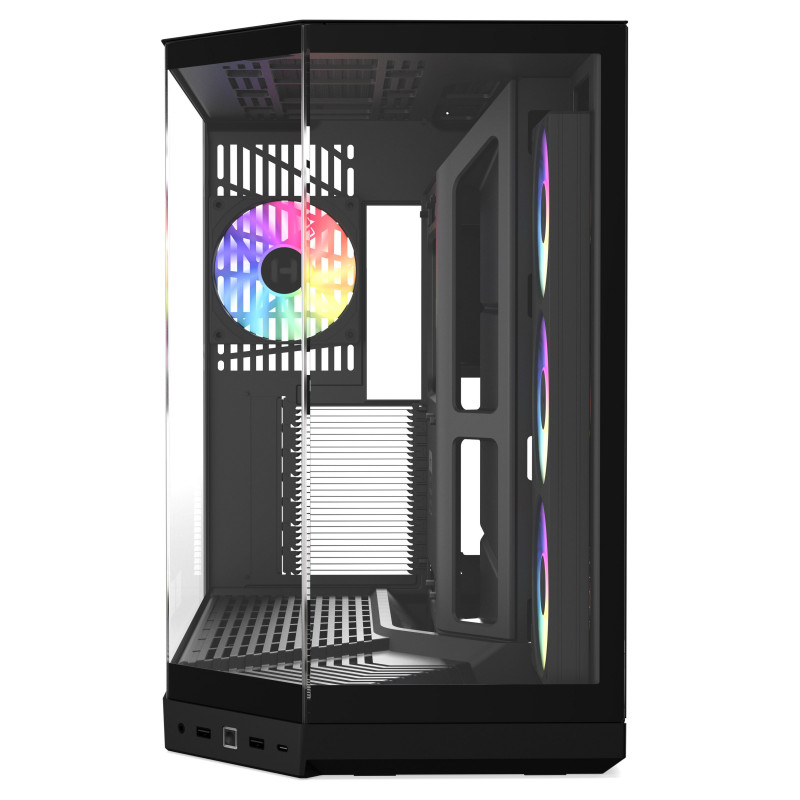 HYTE Y50 Pitch Black PC-Gehäuse, gehärtetes Glas x 3