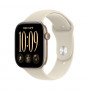 Apple Watch Series 12 GPS + Cellular 42 mm Smartwatch, Aluminiumgehäuse in Hellgold, Sportarmband in Sand, M/L, MJG34ZR/A