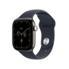 Apple Watch Series 12 GPS + Cellular 42 mm, Titangehäuse in Natur, Sportarmband in Navyblau, M/L