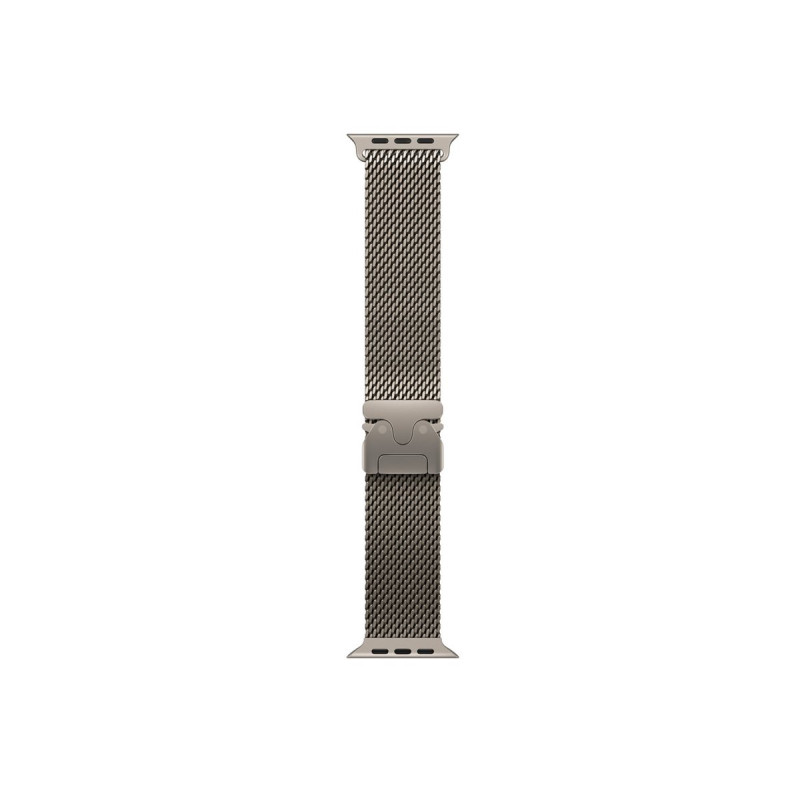 Apple MK0D4ZM/A Apple Watch Titan Milanaise Armband, 49 mm, Titan Natur, Medium