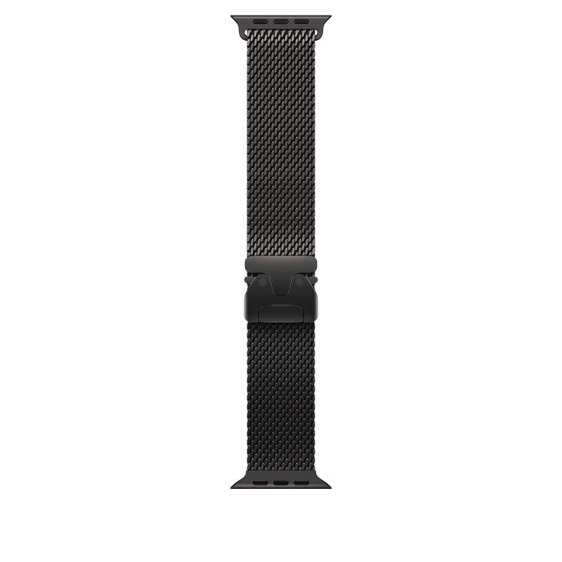 Apple MK0Q4ZM/A Apple Watch Titan Milanaise Armband, 49 mm, Titan Schwarz, Large