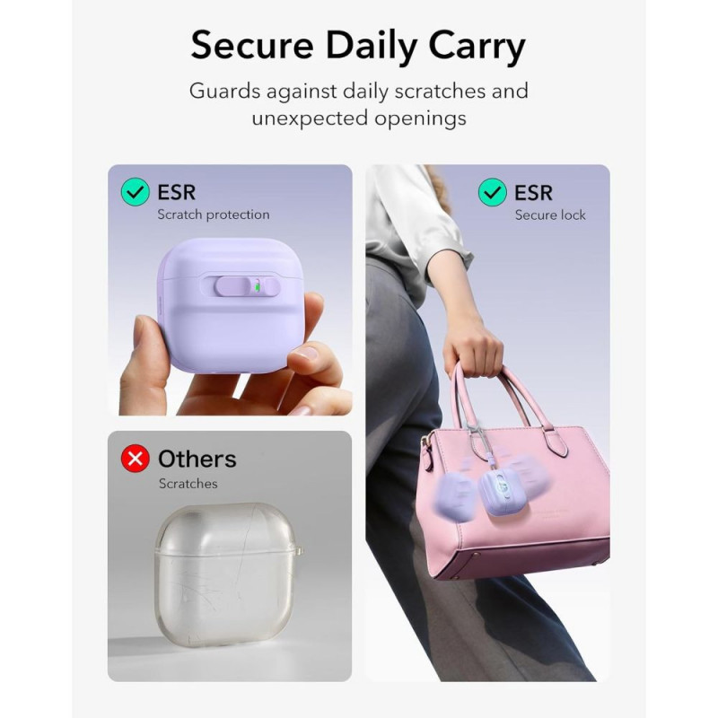ESR Pulse HaloLock MagSafe Hülle für Apple AirPods 4 / 5, Lavendel