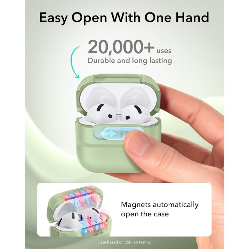ESR Pulse HaloLock MagSafe Hülle für Apple AirPods 4 / 5, Hellgrün