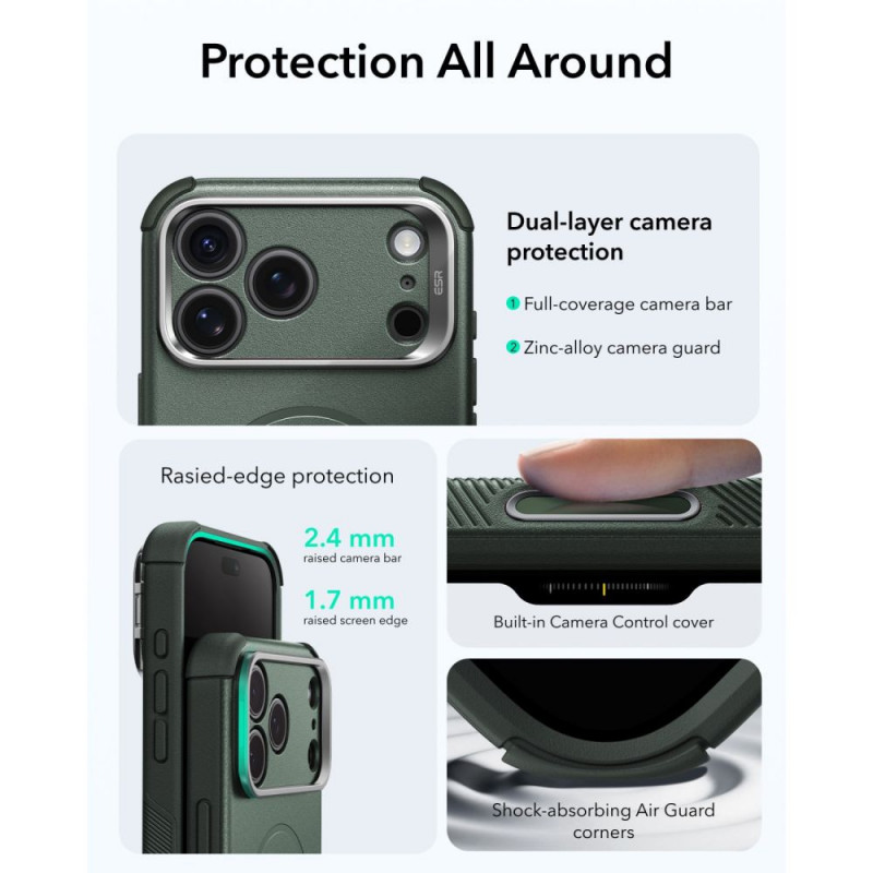 ESR Cyber Tough Kickstand MagSafe Hülle für Apple iPhone 17 Pro / 18 Pro, Grün