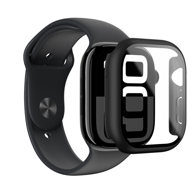 AmazingThing Radix Glass Schutzhülle für Apple Watch 42 mm, gehärtetes Glas, schwarz