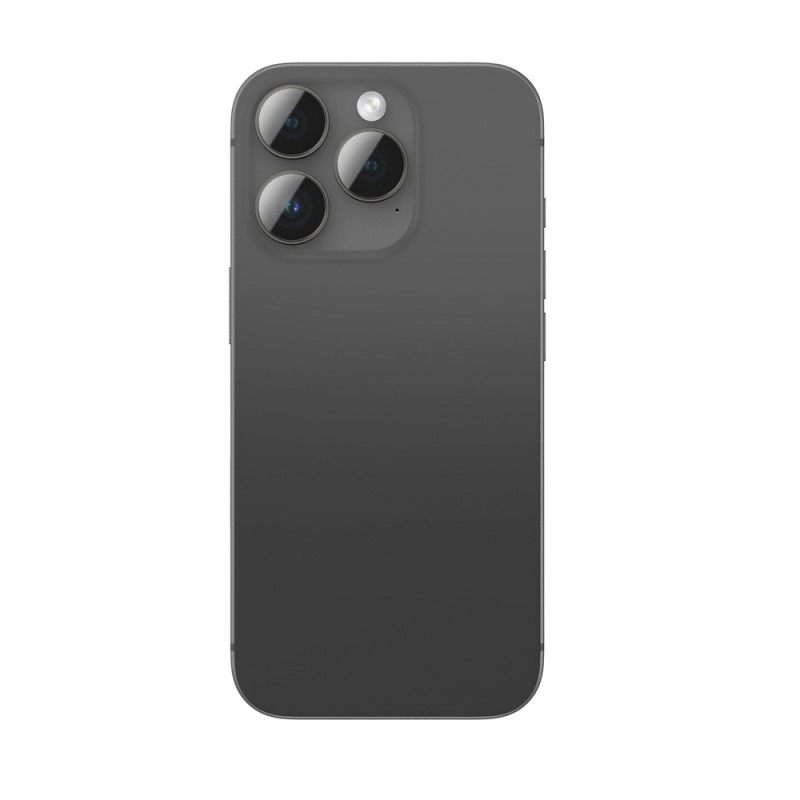 AmazingThing AR Aluminum 3 Lens Glass Kameraobjektivschutz mit Rahmen für iPhone 16 Pro / 16 Pro Max, schwarz