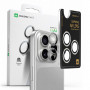 AmazingThing AR Aluminum 3 Lens Glass Kameraobjektivschutz mit Rahmen für iPhone 16 Pro / 16 Pro Max, silberfarben