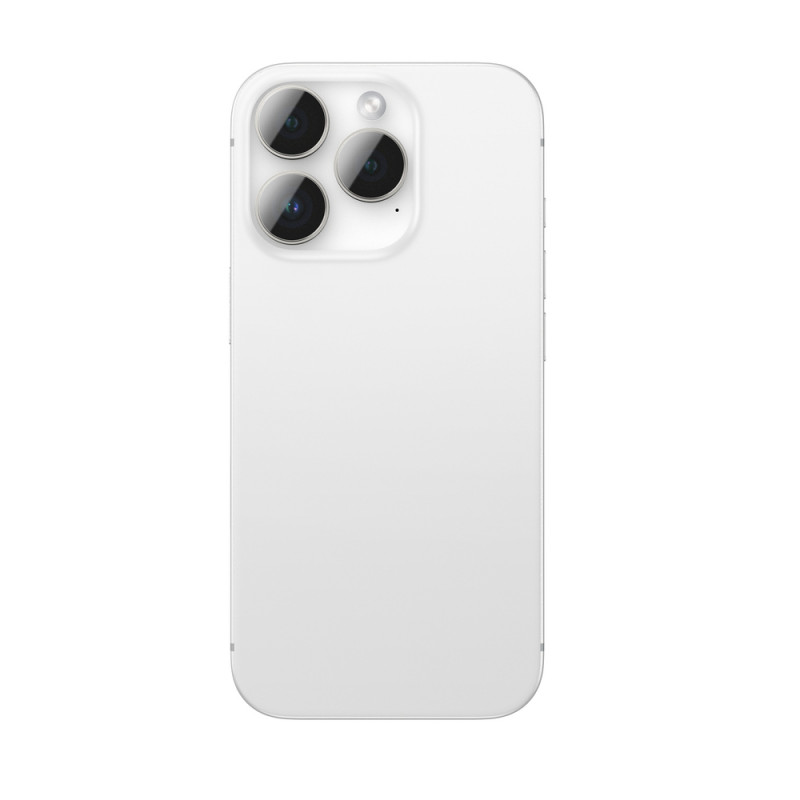 AmazingThing AR Aluminum 3 Lens Glass Kameraobjektivschutz mit Rahmen für iPhone 16 Pro / 16 Pro Max, silberfarben