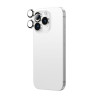 AmazingThing AR Aluminum 3 Lens Glass Kameraobjektivschutz mit Rahmen für iPhone 16 Pro / 16 Pro Max, silberfarben