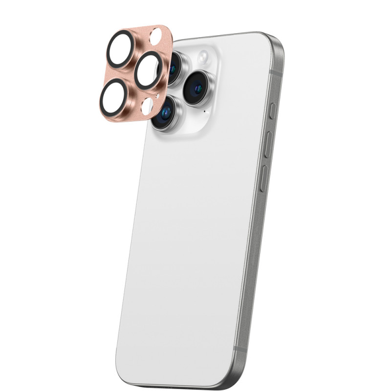 AmazingThing Aviation-Grade Alloy Kameralinsenschutz aus gehärtetem Glas für iPhone 16 Pro / 16 Pro Max, Roségold