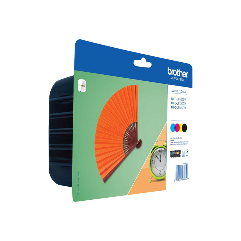 Brother LC129XLVALBP Tintenpatronen-Value-Pack (4 Stück), Schwarz, Cyan, Magenta, Gelb, Blisterverpackung