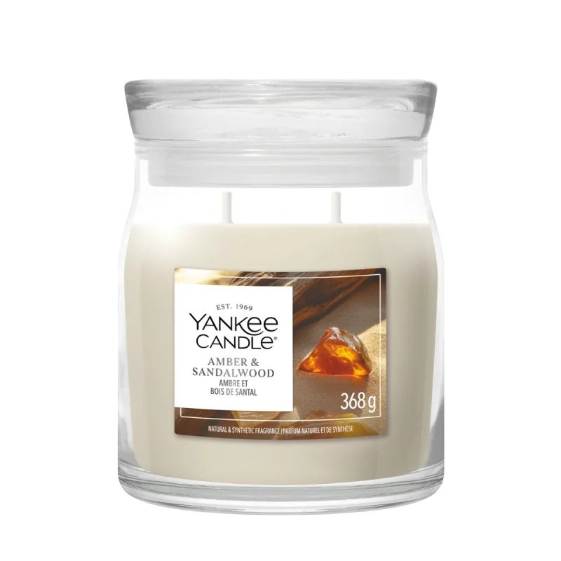 Yankee Candle YC Signature Amber & Sandalwood mittelgroße Kerze