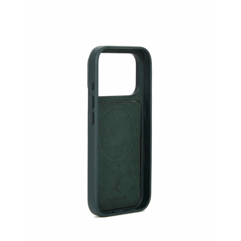 Mujjo Troubadour modulare Lederhülle für Apple iPhone 18 Pro / 17 Pro, MagSafe, obsidiangrün